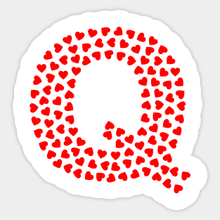 Letter Q Heart Shape Initial Sticker
